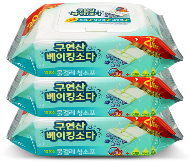 에파타클린업 구연산 베이킹소다 엠보싱 물걸레 청소포 중형, 6개