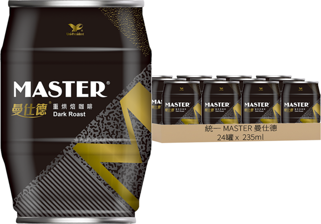統一 MASTER 曼仕德 重烘培咖啡, 235ml, 24罐