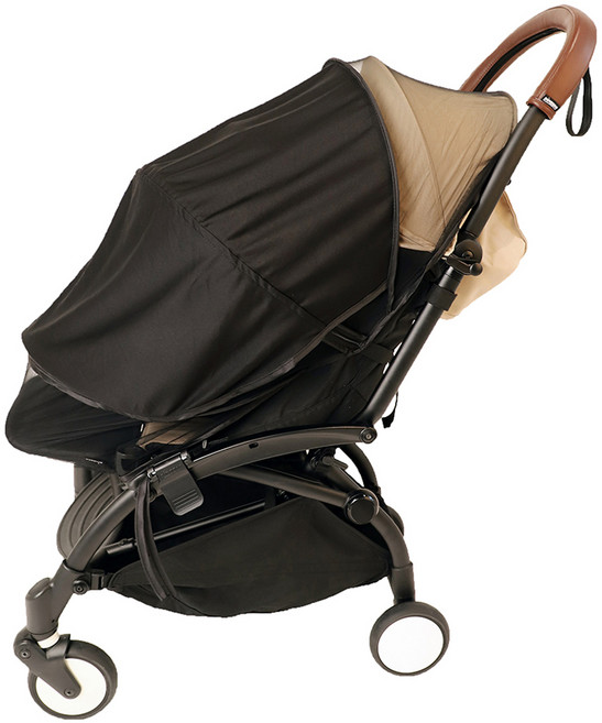 핑구어팩토리 유모차 풀커버 차양막 일체형 지퍼 모기장, 블랙, 1개