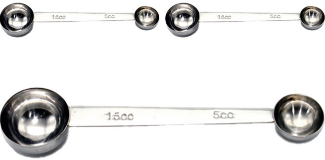 이홈베이킹 스텐 양면 계량스푼 15cc + 5cc, 3개
