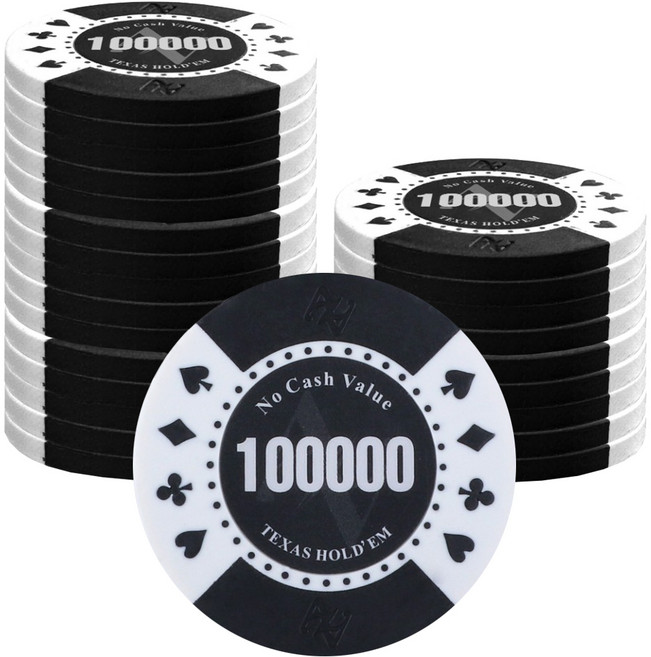 AAHM AA 로고 홀덤칩 100000, 블랙, 25개