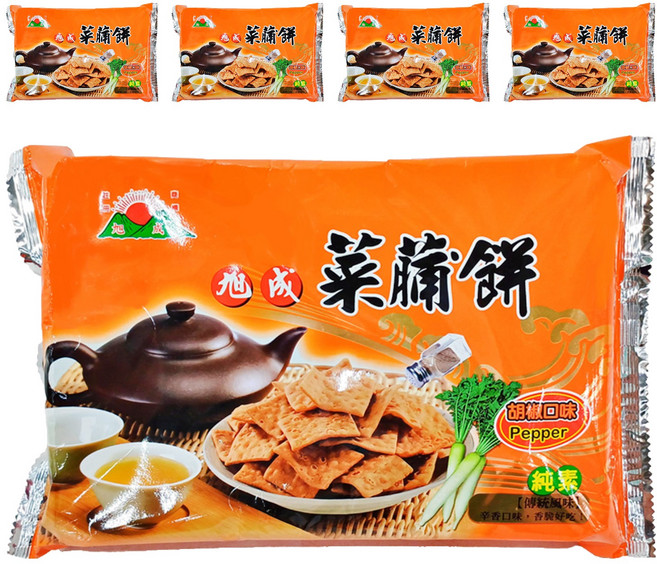 旭成 胡椒菜脯餅, 140g, 5包