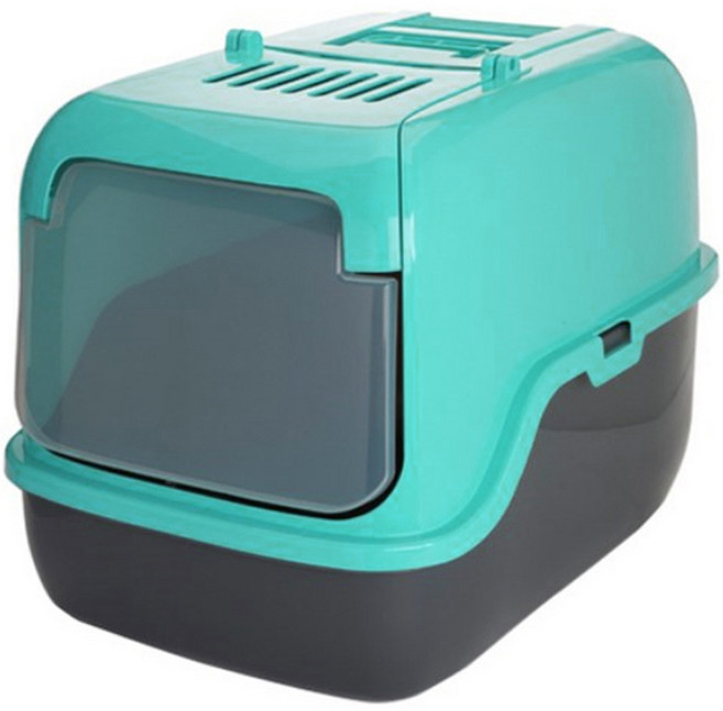 푸르미 고양이 3door 후드형 화장실 + 모래삽 + 필터, 민트, 1개