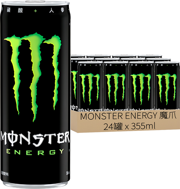 MONSTER ENERGY 魔爪 能量碳酸飲料, 355ml, 24罐