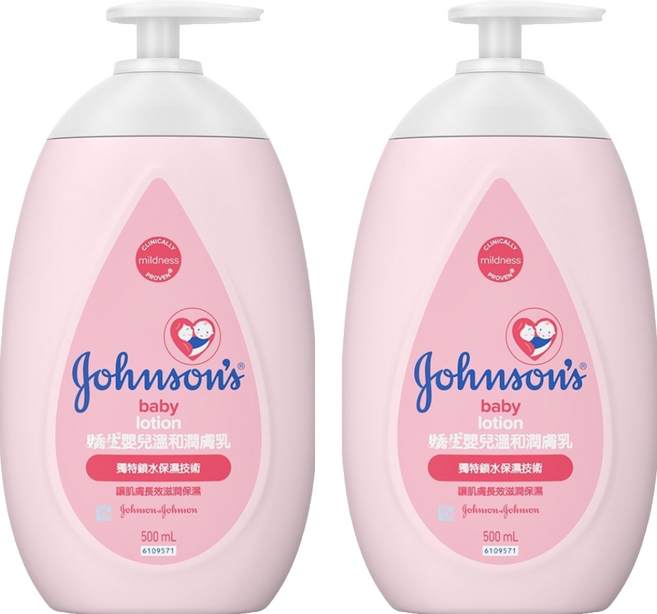 Johnson's 嬌生 溫和潤膚乳 0歲以上, 500ml, 2瓶