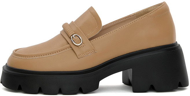 J SHOE 女款牛皮Lenea輕量厚底樂福鞋 6cm