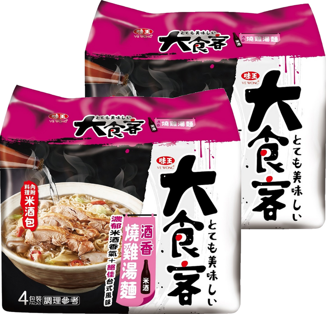 味王 大食客 酒香燒雞湯麵 94g, 8包