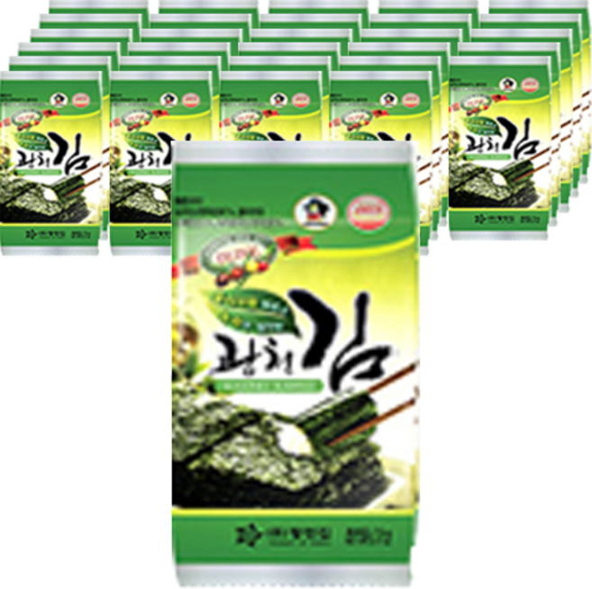 광천김 올리브유를 바르고 녹차가 첨가된 도시락김, 5g, 48개