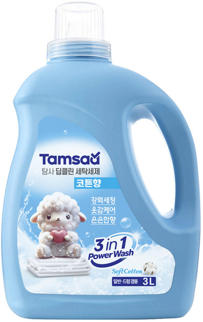 탐사 딥클린 코튼향 세탁세제 본품, 1개, 3L
