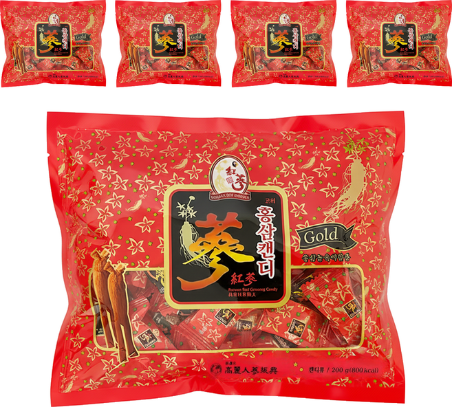 振興高麗人蔘 高麗紅蔘糖, 200g, 5包