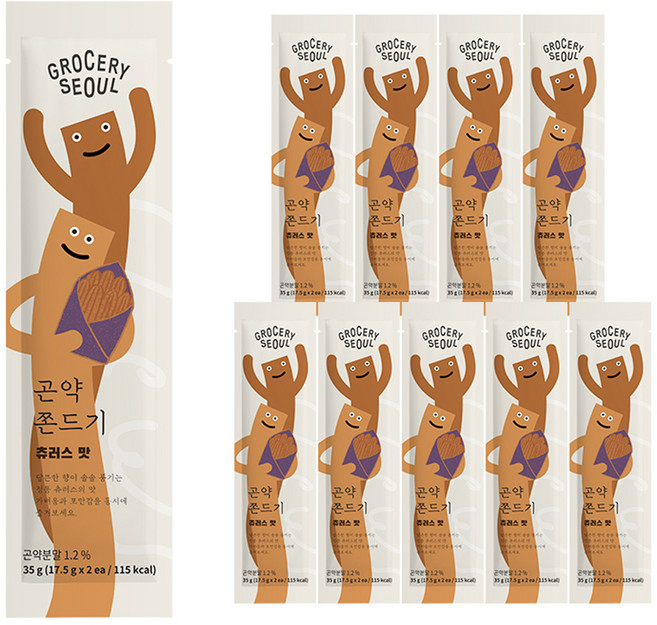 그로서리서울 곤약쫀드기 츄러스맛, 35g, 10개