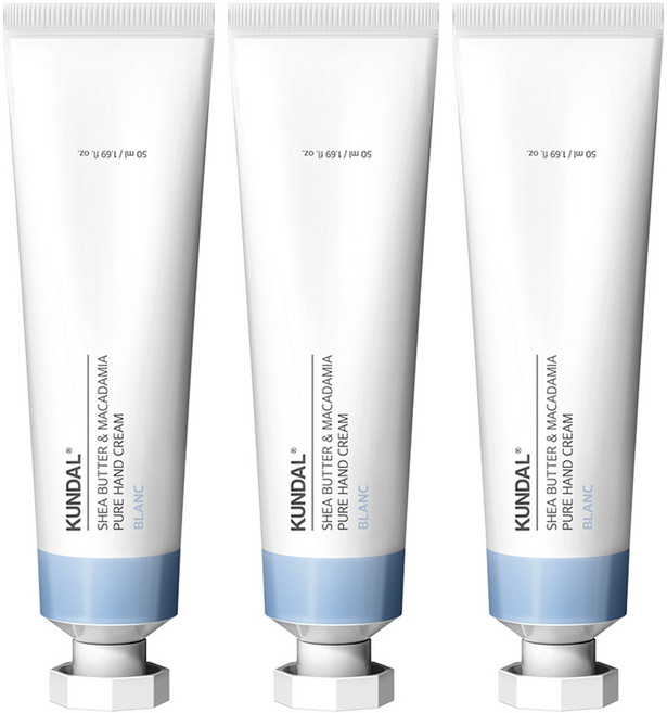 쿤달 시어버터 앤 마카다미아 퓨어 핸드크림 블랑향, 50ml, 3개