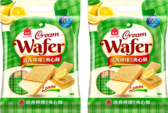 義美 清香檸檬夾心酥, 400g, 2袋