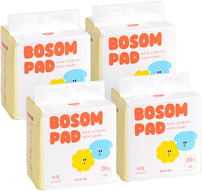 바잇미 보솜 배변패드 무향, 20개입, 4개