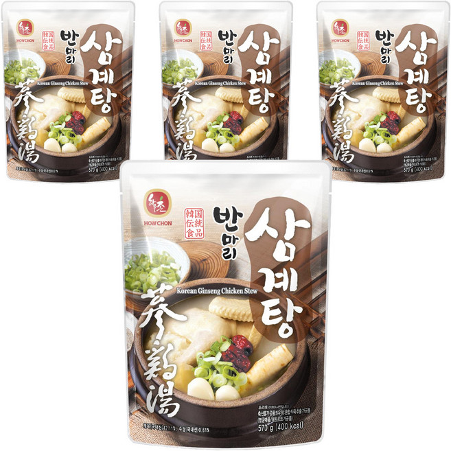 하우촌 반마리 삼계탕, 570g, 4개