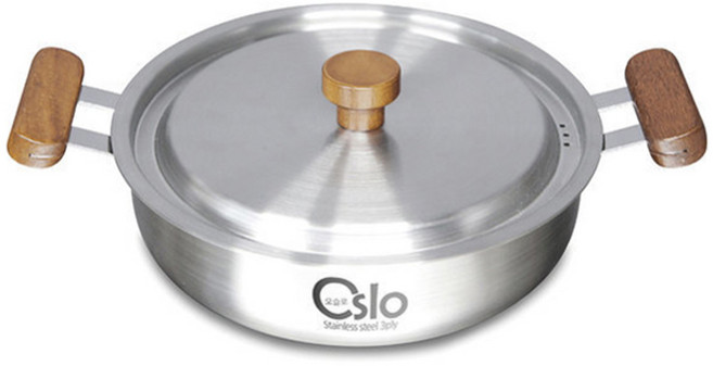 리빙글로리 인덕션 오슬로 통3중 전골냄비 국내생산, 24cm, 실버, 1개