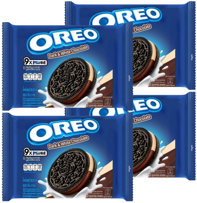 OREO 奧利奧 夾心餅乾隨手包 黑白巧克力口味, 236.25g, 4袋