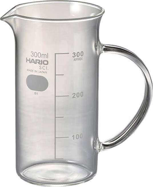 HARIO 好璃奧 文創把手燒杯, TBE-300-H32, 300ml, 1個