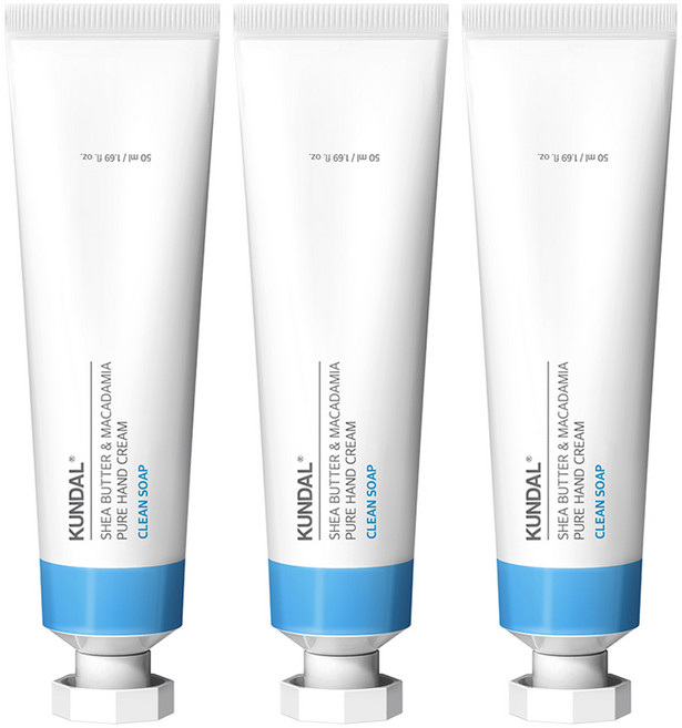 쿤달 퓨어 핸드크림 클린솝향, 50ml, 3개