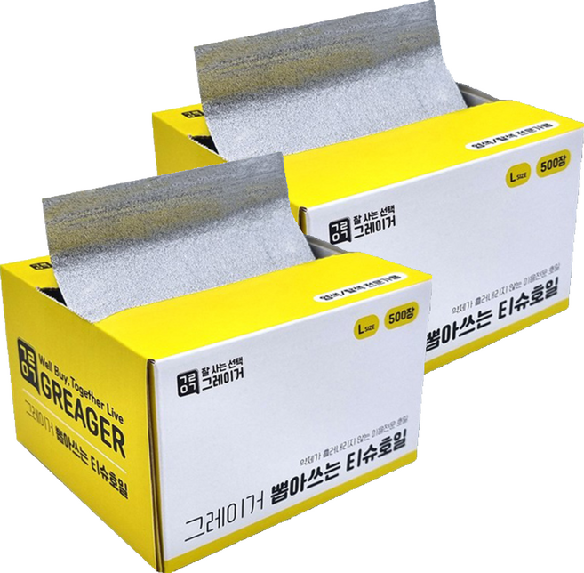 그레이거 뽑아쓰는 티슈호일 L 500p, 2개