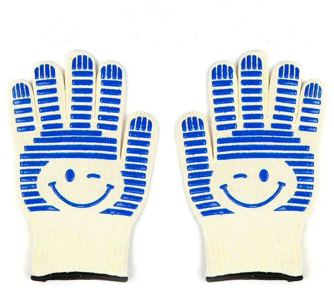 쿠킹플러스 스마일 내열안전장갑 양손착용 세트 S, 화이트, 1세트