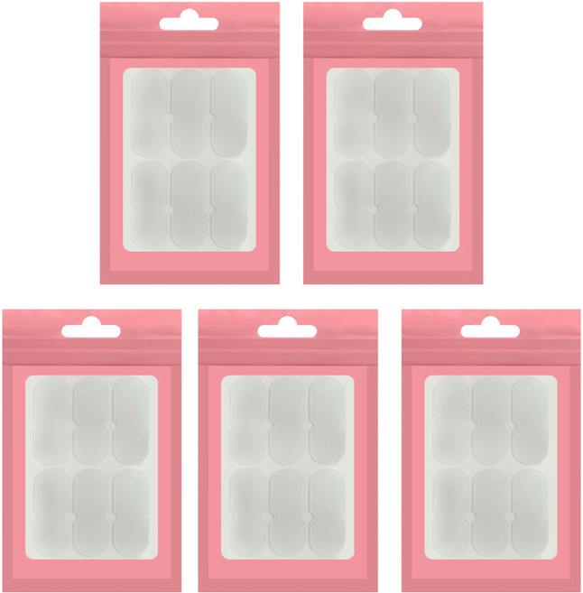 플로우코드 누운귀 요정귀 세척가능 스티커 6p, 5개, 투명색