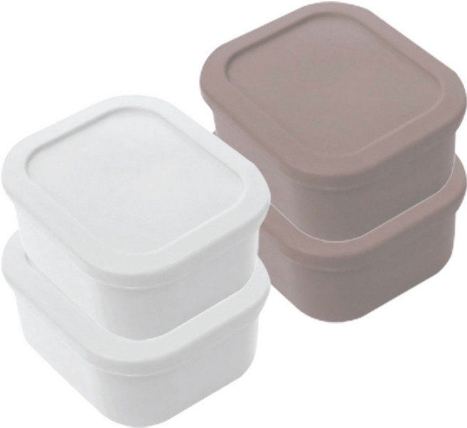 유하우스 삶아 쓰는 실리콘 밀폐용기 그레이 300ml + 브라운 300ml, 2세트, 단품