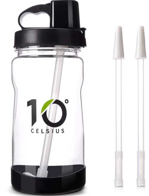 10도씨 빨대물통 + 빨대 2p, 블랙베리, 1L, 1세트