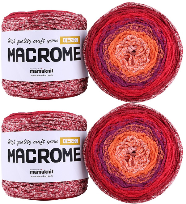 마마니트 마크라메 케이크 뜨개실, 믹스02, 4개