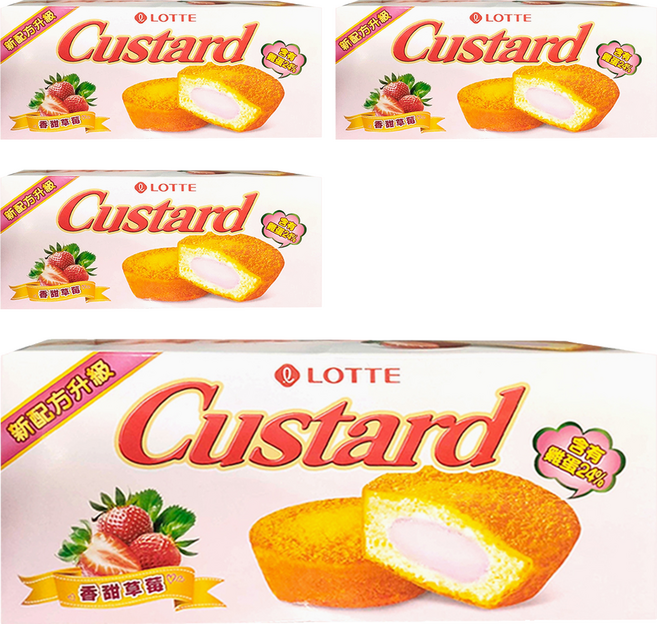 LOTTE 樂天 Custard 蛋黃派 6入, 138g, 4盒