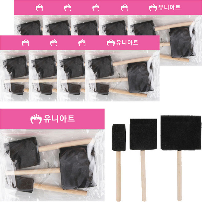유니아트 도장찍기스펀지, 혼합 색상, 10개