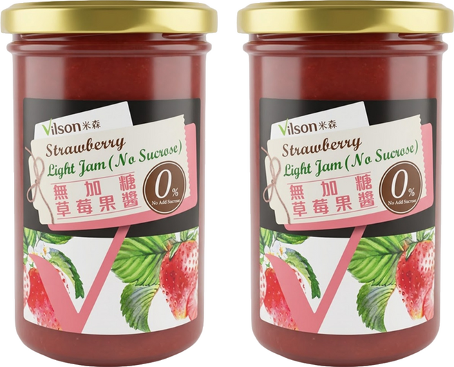 Vilson 米森 無加糖草莓果醬, 290g, 2罐