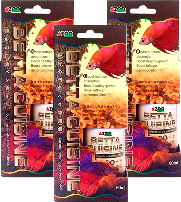 AZOO 愛族 特級鬥魚專用飼料 AZ80221, 3瓶, 60ml