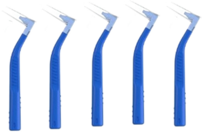르메이스 L형 치아브러쉬 치간칫솔 블루, 5개입, 1개