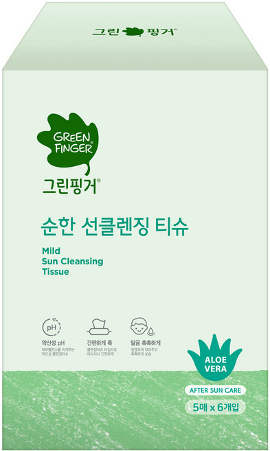 그린핑거 순한 선클렌징 티슈, 30매입, 1개