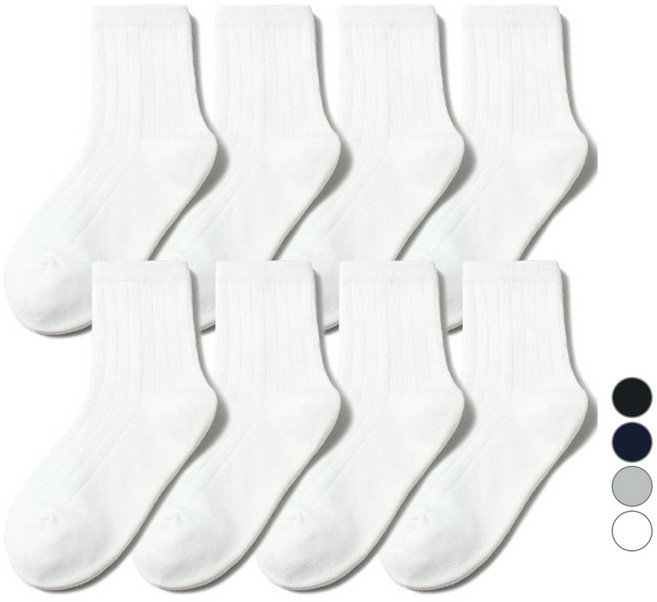 모드베베 아동용 베이직 골지 중목 양말 8족 세트