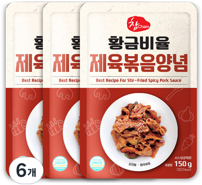 우리식품 황금비율 제육볶음양념, 150g, 6개