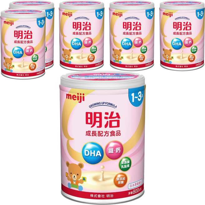 meiji 明治 成長配方食品 1~3歲 新版, 800g, 6罐