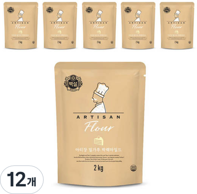 아티장 박력 마일드 밀가루, 12개, 2kg