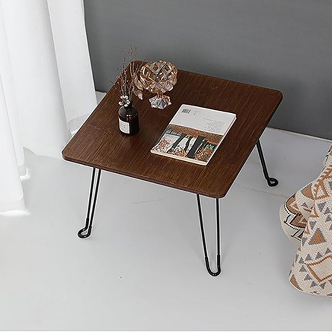 EASYHOME 防潑水美耐皿折疊和室桌/小茶几 73 x 47 x 31cm 4kg, 胡桃色