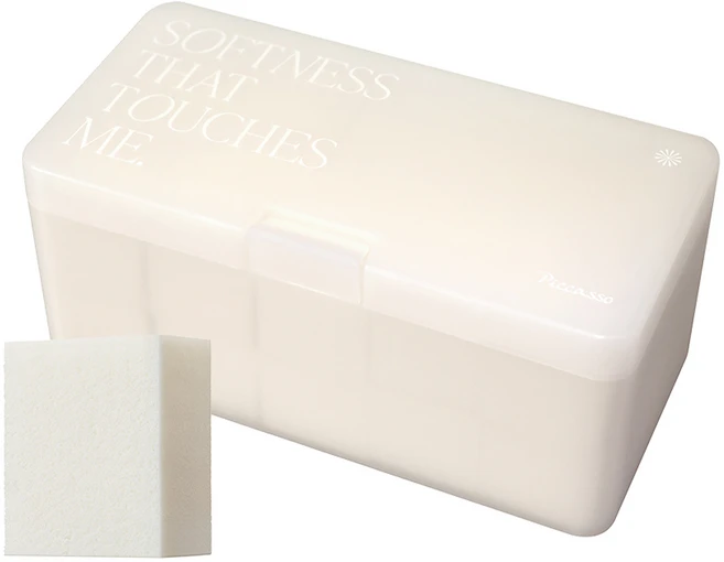 피카소 라텍스 스퀘어 스펀지 + 케이스 세트, 화이트, 1세트 - 쿠팡