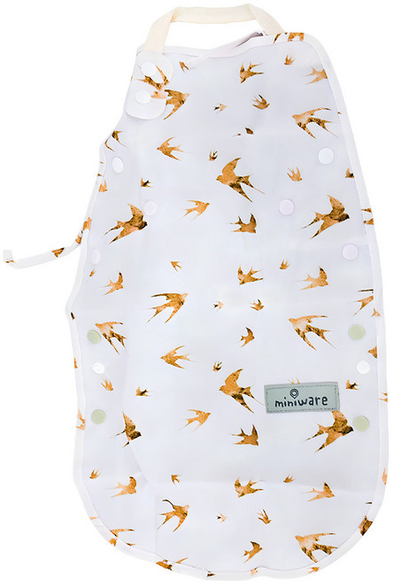 Miniware 陪你長大防水布圍兜 - 粉色金燕子, 1件, 1入