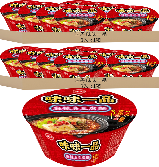 味丹 味味一品 麻辣臭豆腐麵, 16入