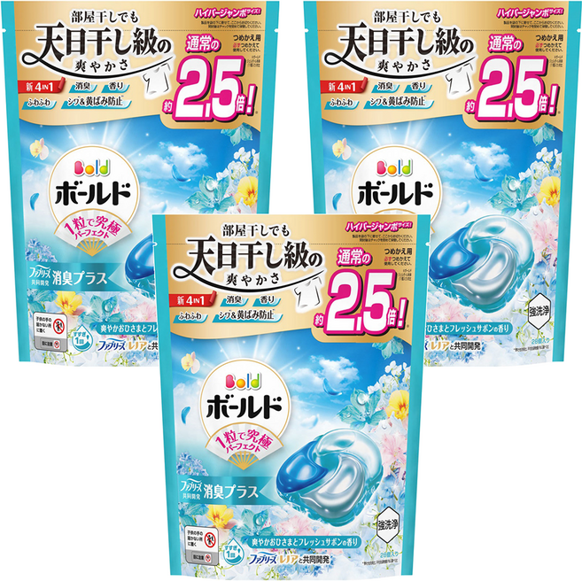 Bold 新四合一4D洗衣膠囊 清新花香, 28顆, 3袋