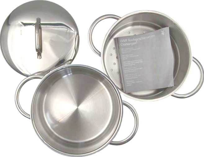 WMF 不鏽鋼迷你湯鍋 + 蒸鍋套裝 18/10 Cromargan 適用於所有爐具, 16cm, 1組