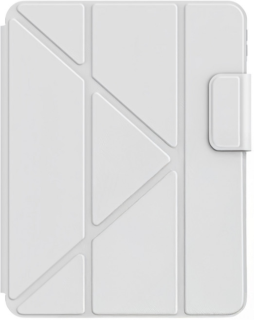 YUNMI 磁搭扣保護殼/平板保護套 Y折支架 帶筆槽設計, 白灰色, 1個