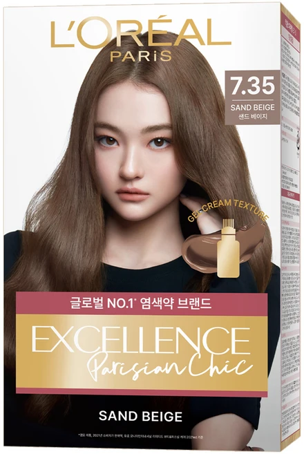 로레알파리 엑셀랑스 파리지앵 시크 라이트닝 톤업 염모제, 7.35호 샌드 베이지, 1개 - 쿠팡