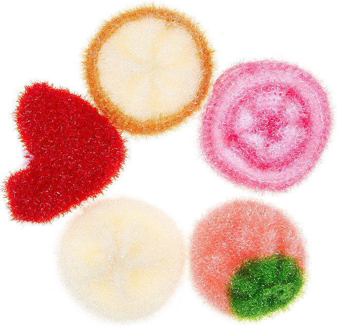 코멧 2겹 컬러 아크릴 수세미, 1개입, 5개