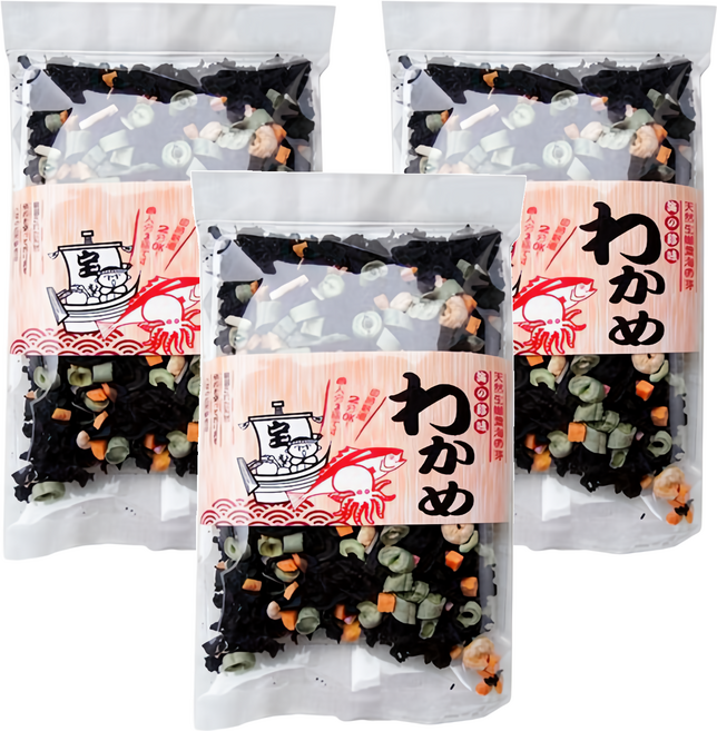 味榮 海太郎 海的珍味海帶芽 添加蝦米蟹棒 煮湯、炒菜、涼拌皆佳, 70g, 3包