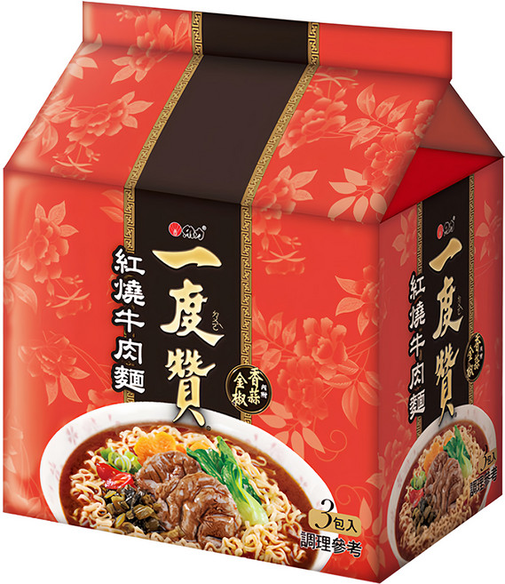 維力 一度贊 紅燒牛肉麵 200g, 3包